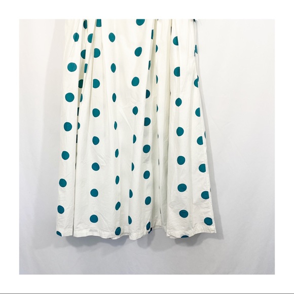 NWT Urban Outfitters Fallon Polka Dot Cotton Pleated Midi Skirt - Picture 8 of 12